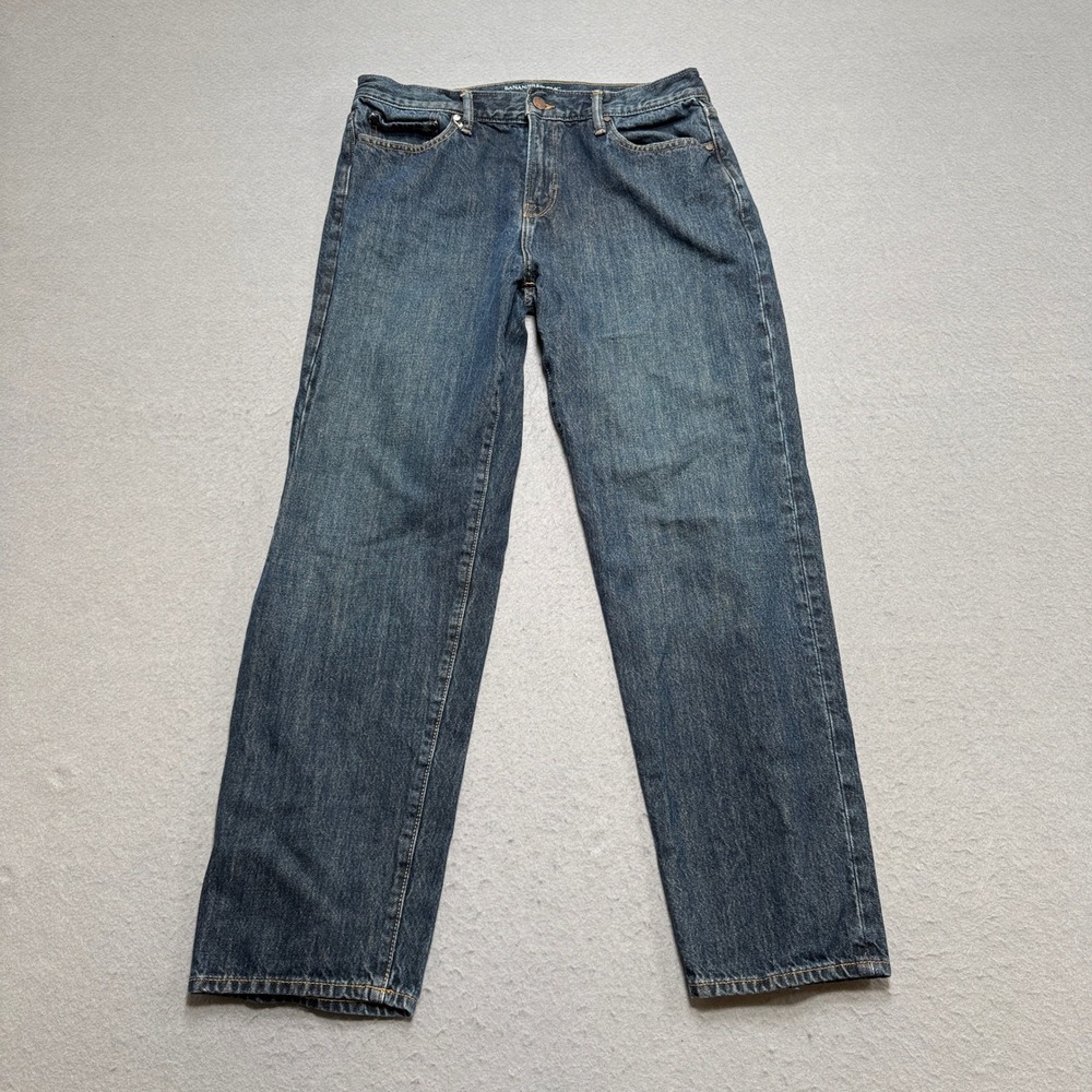 Banana Republic Heritage Jean Men's 33x27 Blue Dark Wash Straight Fit Cotton